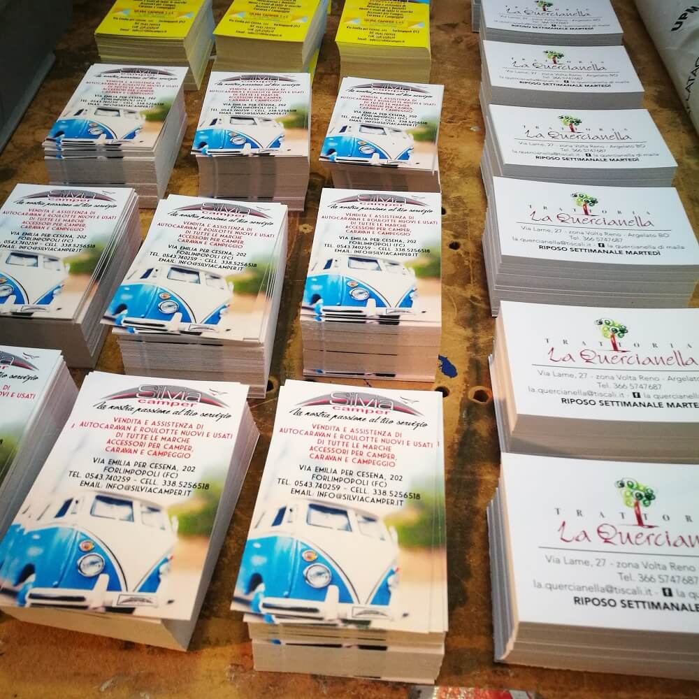 Biglietti da visita verticali e orizzontali Linea Grafic Bologna